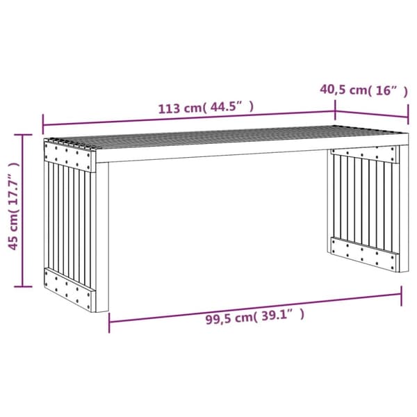 vidaXL havebænk 212,5x40,5x45 cm udvideligt design massivt douglasgran