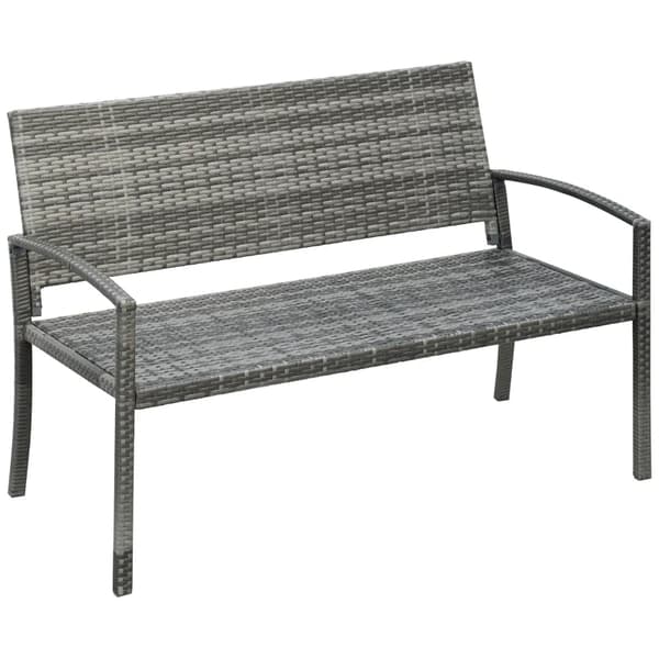 Rootz Havebænk - Rattanlook - Med stålramme - Til 2 personer - Brun - 122 x 60 x 87 cm