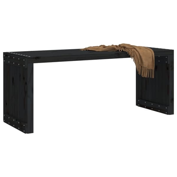 vidaXL Hagebenk utvidbar svart 212,5x40,5x45 cm heltre furu