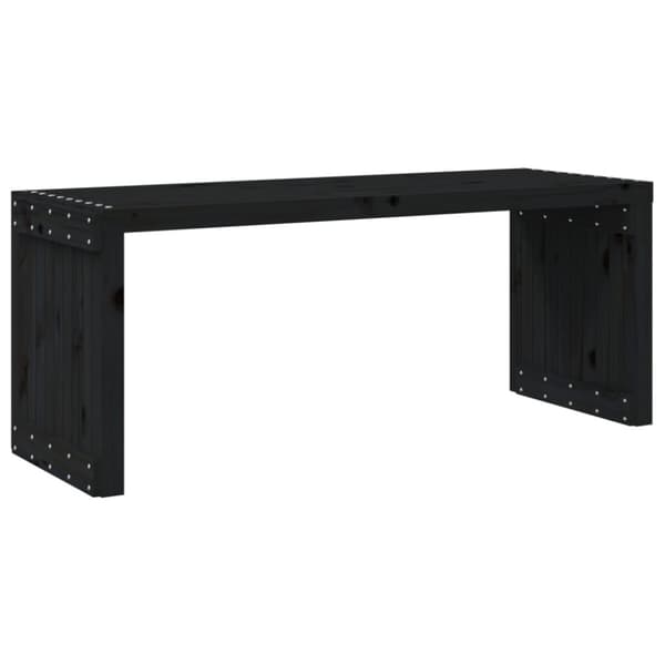 vidaXL Hagebenk utvidbar svart 212,5x40,5x45 cm heltre furu