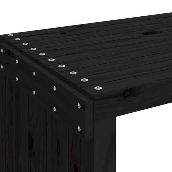 vidaXL Hagebenk utvidbar svart 212,5x40,5x45 cm heltre furu