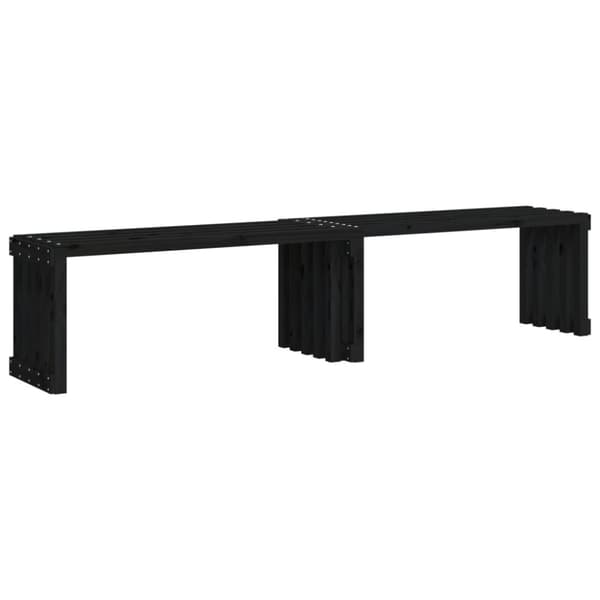 vidaXL Hagebenk utvidbar svart 212,5x40,5x45 cm heltre furu