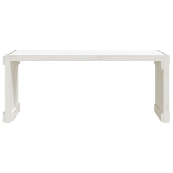 vidaXL Trädgårdsbänk justerbar vit 212,5x40,5x45cm massiv furu