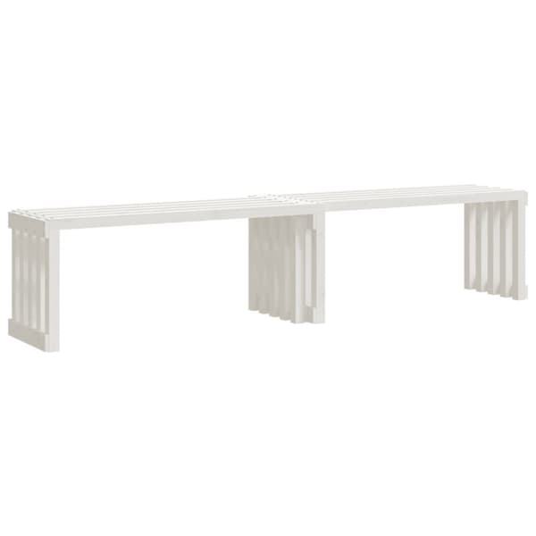 vidaXL Trädgårdsbänk justerbar vit 212,5x40,5x45cm massiv furu