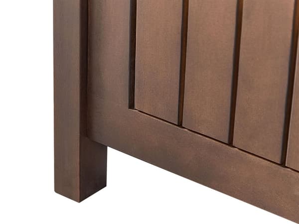 Trädgårdsbänk med förvaring Mörkt massivt akaciaträ 120 x 60 cm 2-sits utomhus Patio Rustik traditionell stil