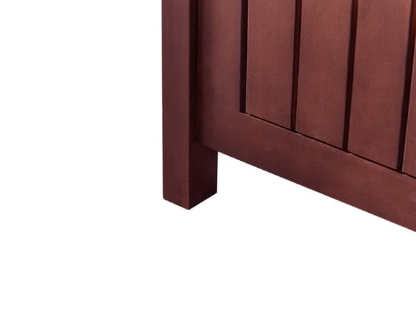 Trädgårdsbänk med förvaring Mahognybrun Massivt akaciaträ 120 x 60 cm 2-sits utomhus Patio Rustik traditionell stil