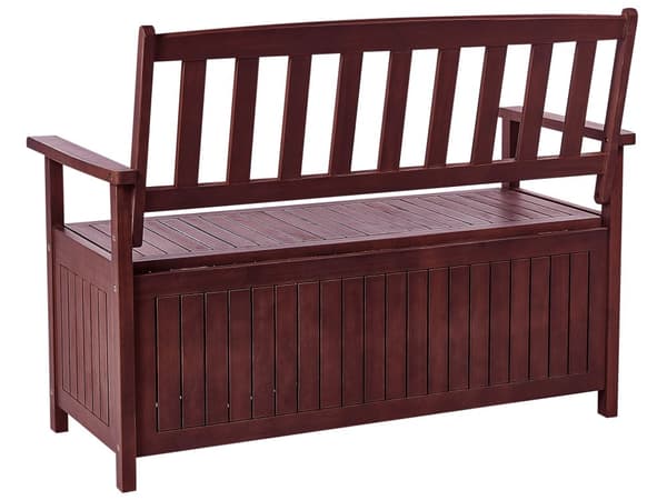Hagebenk med Oppbevaring Mahogni Brun Massiv Akasietre 120 x 60 cm 2 Seter Terrasse Rustikk Tradisjonell Stil