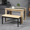 Miniatyrbillede 6 af 6: Rootz Modern bænk til 2 personer - Træbænk - Massivt træ - Lakeret - Stue - Entré - Spisestue - Fyrretræ - Naturlig + Sort - 102L x 36W x 45H cm