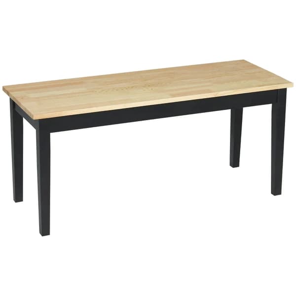 Rootz Modern Bänk för 2 personer - Träbänk - Massivt trä - Lackat - Vardagsrum - Entré - Matsal - Furu - Natur + Svart - 102L x 36W x 45H cm