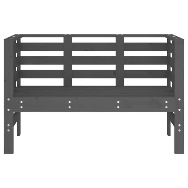 vidaXL havebænk 111,5x53x71 cm massivt fyrretræ grå