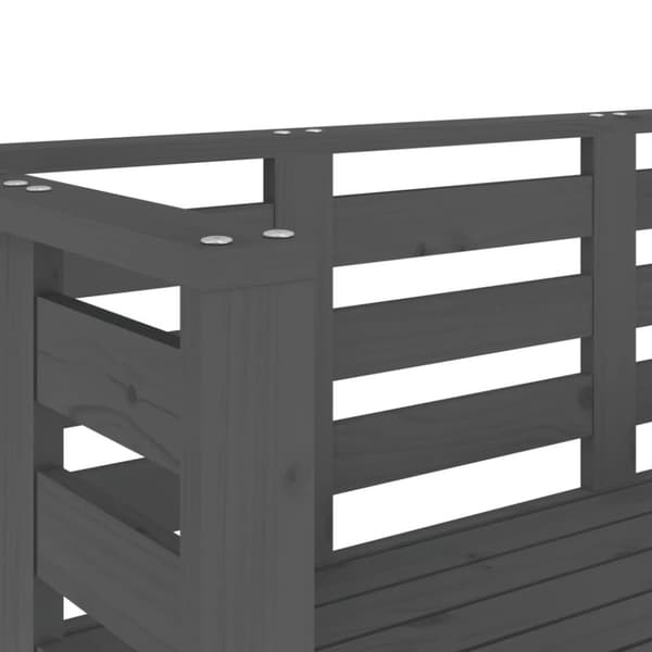 vidaXL havebænk 111,5x53x71 cm massivt fyrretræ grå
