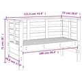 Miniatyrbillede 9 af 9: vidaXL havebænk 111,5x53x71 cm massivt fyrretræ grå