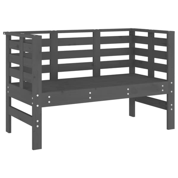 vidaXL havebænk 111,5x53x71 cm massivt fyrretræ grå