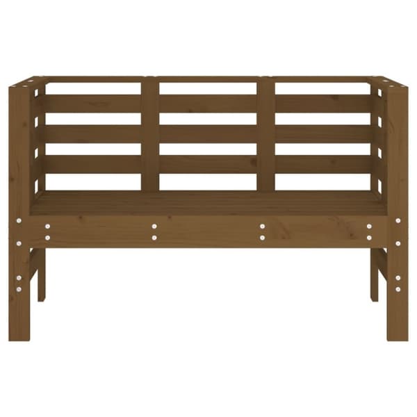 vidaXL havebænk 111,5x53x71 cm massivt fyrretræ gyldenbrun
