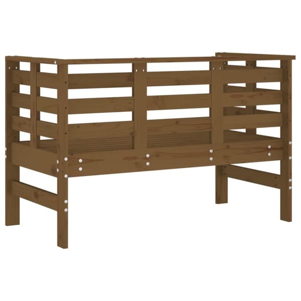 vidaXL havebænk 111,5x53x71 cm massivt fyrretræ gyldenbrun