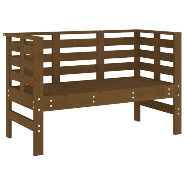 vidaXL havebænk 111,5x53x71 cm massivt fyrretræ gyldenbrun