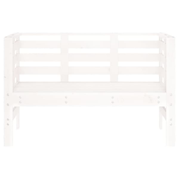 vidaXL havebænk 111,5x53x71 cm massivt fyrretræ hvid