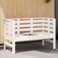 Miniatyrbillede 1 af 9: vidaXL havebænk 111,5x53x71 cm massivt fyrretræ hvid