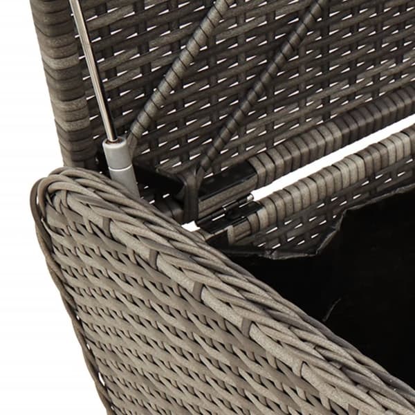 vidaXL opbevaringsbænk med hynde 80x51x52 cm polyrattan grå