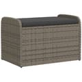 Miniatyrbillede 2 af 11: vidaXL opbevaringsbænk med hynde 80x51x52 cm polyrattan grå