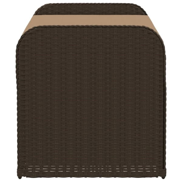 vidaXL Oppbevaringsbenk med pute brun 115x51x52 cm polyrotting