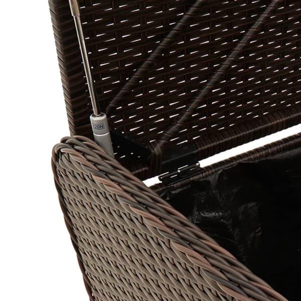 vidaXL Oppbevaringsbenk med pute brun 115x51x52 cm polyrotting