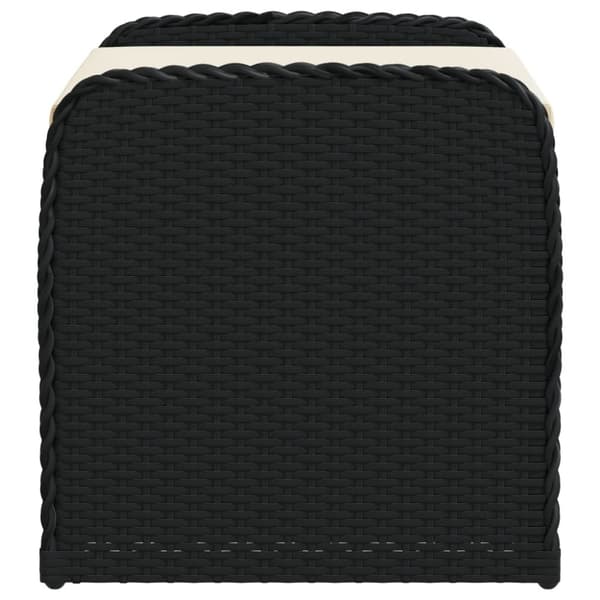 vidaXL opbevaringsbænk med hynde 80x51x52 cm polyrattan sort