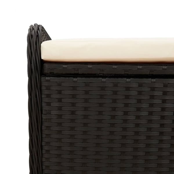 vidaXL opbevaringsbænk med hynde 80x51x52 cm polyrattan sort