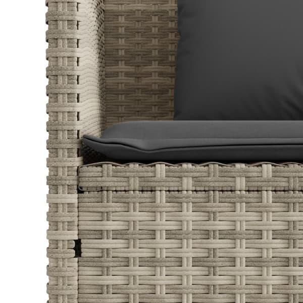 vidaXL havebænk med hynder polyrattan lysegrå