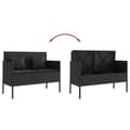Miniatyrbillede 7 af 11: vidaXL havebænk med hynder polyrattan sort