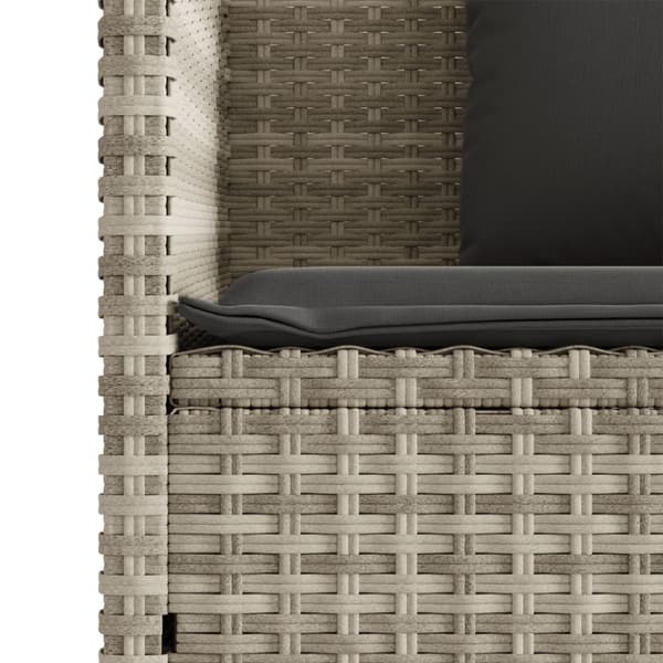 vidaXL havebænk med hynder polyrattan lysegrå