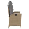 Miniatyrbillede 4 af 10: vidaXL havebænk med hynder og lænefunktion polyrattan beige