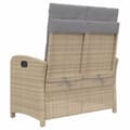 Miniatyrbillede 5 af 10: vidaXL havebænk med hynder og lænefunktion polyrattan beige