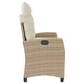 Miniatyrbillede 4 af 10: vidaXL havebænk med hynder og lænefunktion polyrattan beige