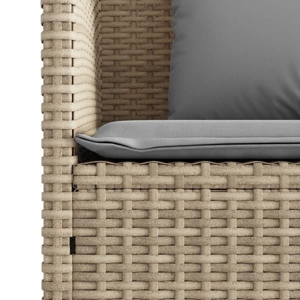 vidaXL havebænk med hynder polyrattan beige