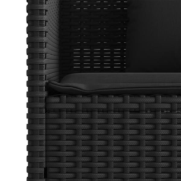 vidaXL havebænk med hynder polyrattan sort