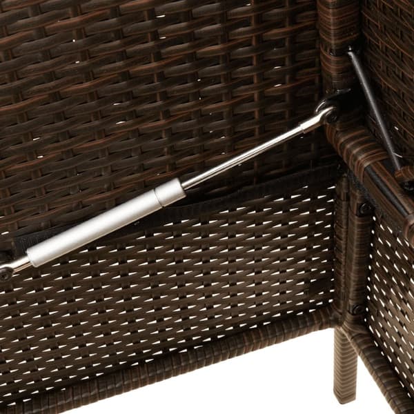 vidaXL havebænk med hynder polyrattan brun