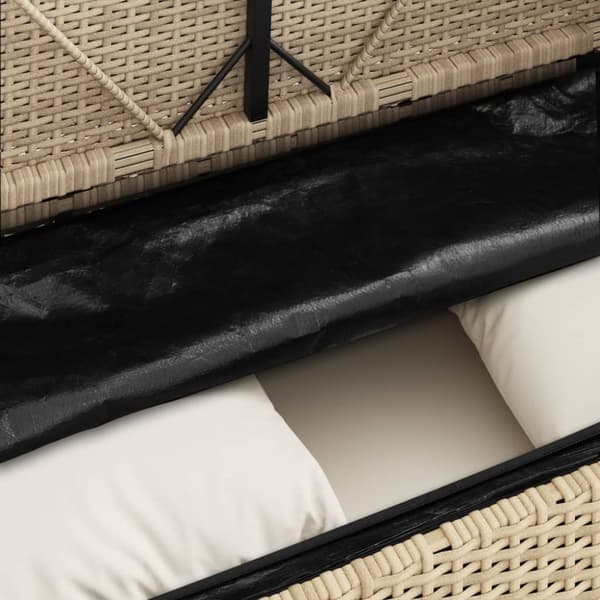 vidaXL havebænk med hynder polyrattan beige