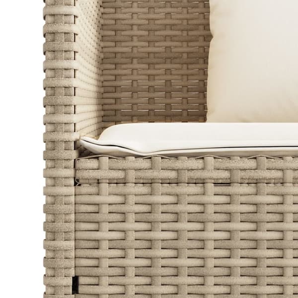 vidaXL havebænk med hynder polyrattan beige