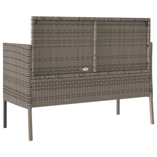 vidaXL havebænk med hynde polyrattan og akacietræ grå