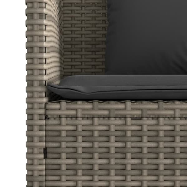 vidaXL havebænk med hynde polyrattan og akacietræ grå