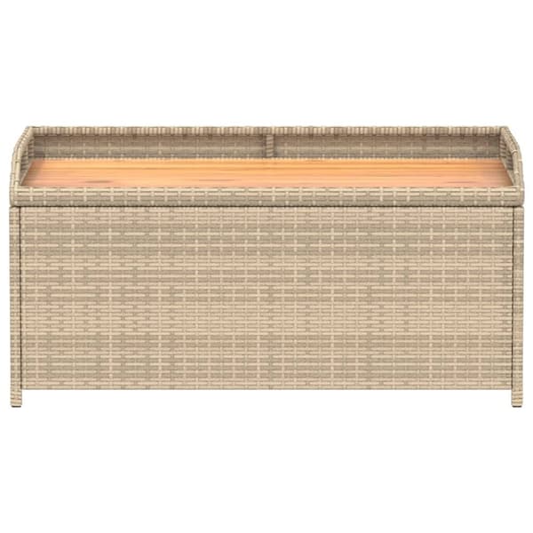 vidaXL opbevaringsbænk 100x50x52 cm polyrattan og akacietræ beige