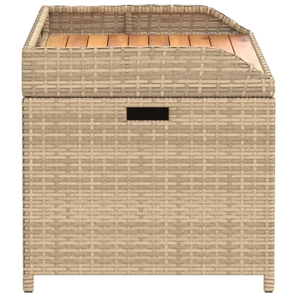 vidaXL opbevaringsbænk 100x50x52 cm polyrattan og akacietræ beige