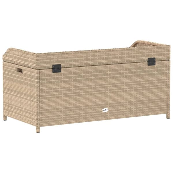 vidaXL opbevaringsbænk 100x50x52 cm polyrattan og akacietræ beige