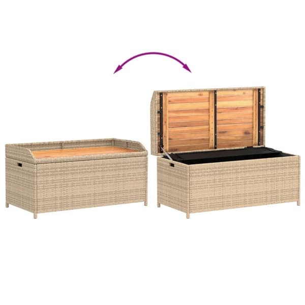 vidaXL opbevaringsbænk 100x50x52 cm polyrattan og akacietræ beige