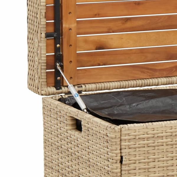 vidaXL opbevaringsbænk 100x50x52 cm polyrattan og akacietræ beige