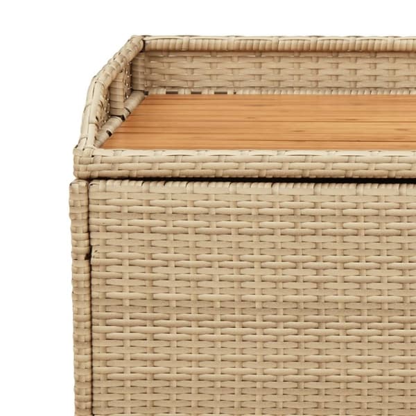 vidaXL opbevaringsbænk 100x50x52 cm polyrattan og akacietræ beige