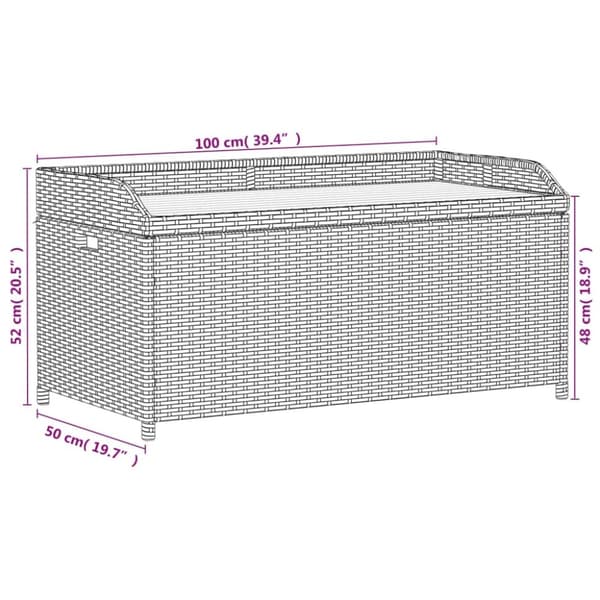vidaXL opbevaringsbænk 100x50x52 cm polyrattan og akacietræ beige