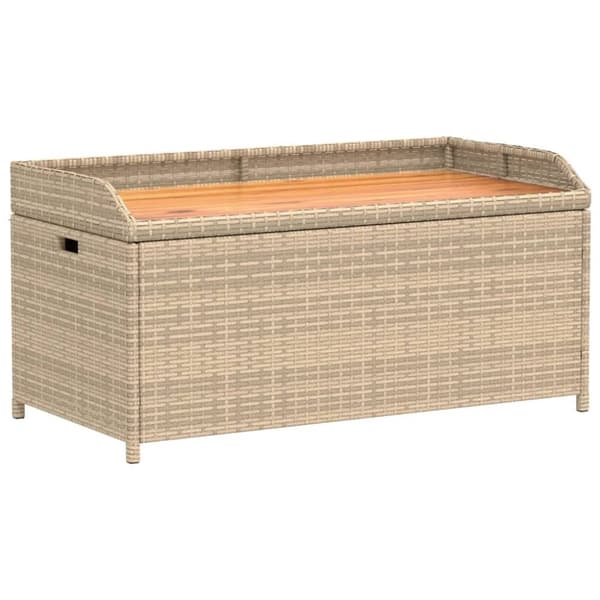 vidaXL opbevaringsbænk 100x50x52 cm polyrattan og akacietræ beige