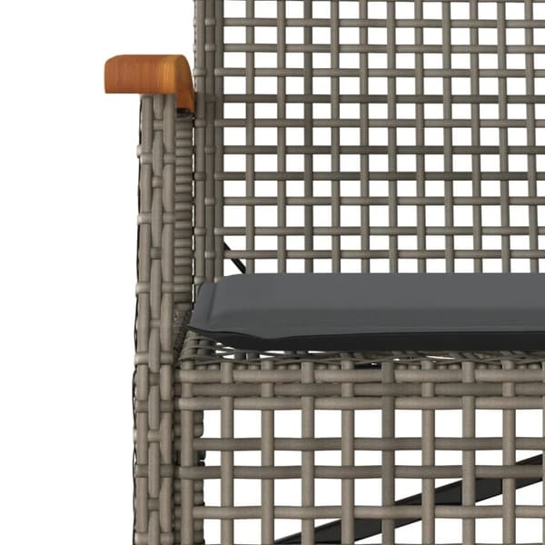 vidaXL havebænk med hynde polyrattan og akacietræ grå